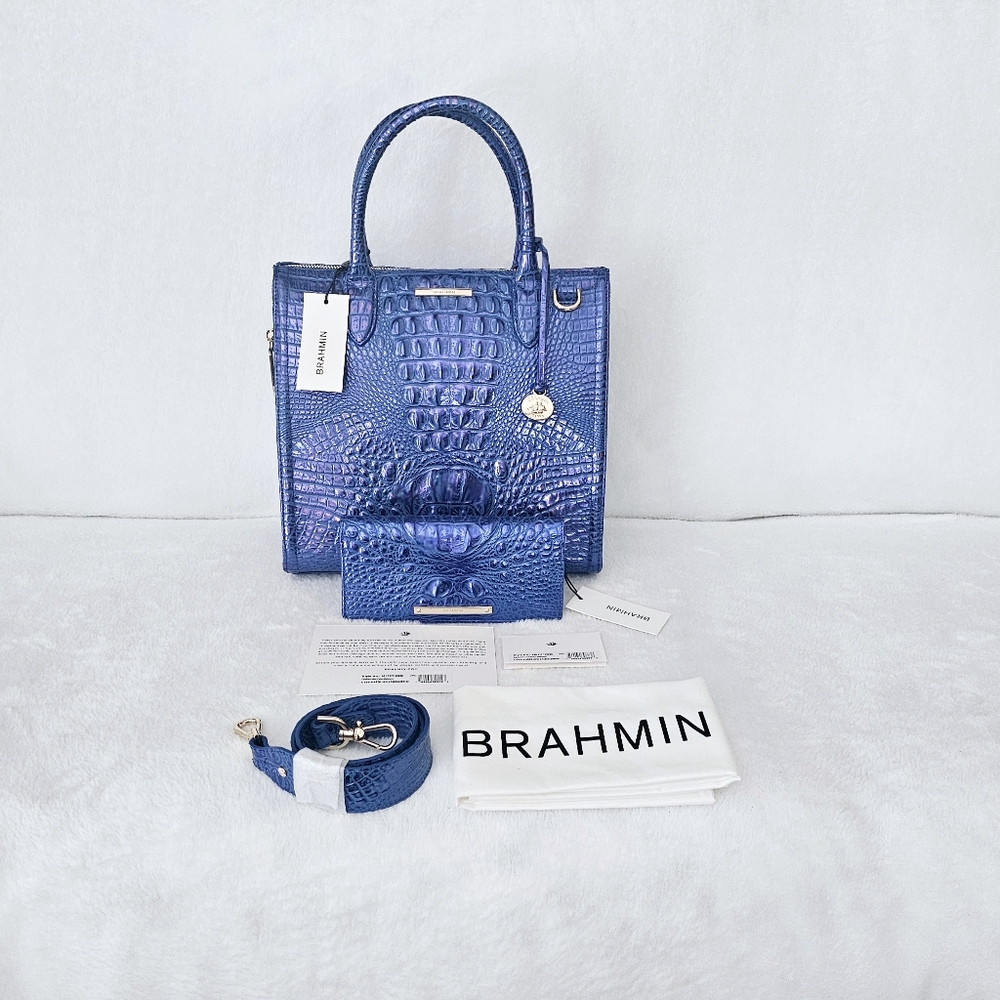 NWT Brahmin COBALT POTION Caroline w/Ady Wallet